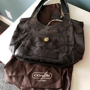 Black canvas coach bag